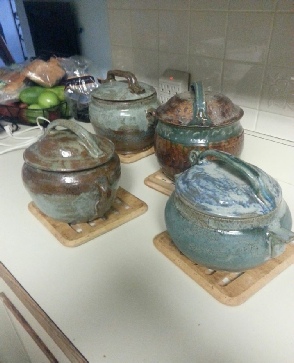 some cookie jars I made to bring up north  made by  local artist & Realtor Ron Zemetres